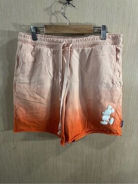 Disney Spirit Jersey Peach-to-Orange Ombre Cotton Drawstring Shorts Size Small